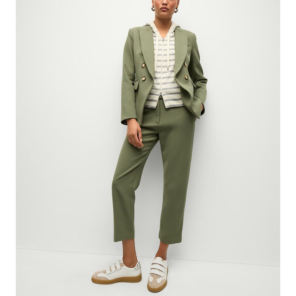 Veronica Beard Miller Dickey Jacket Stone Army Green Classic Blazer Size 8 - Picture 3 of 16